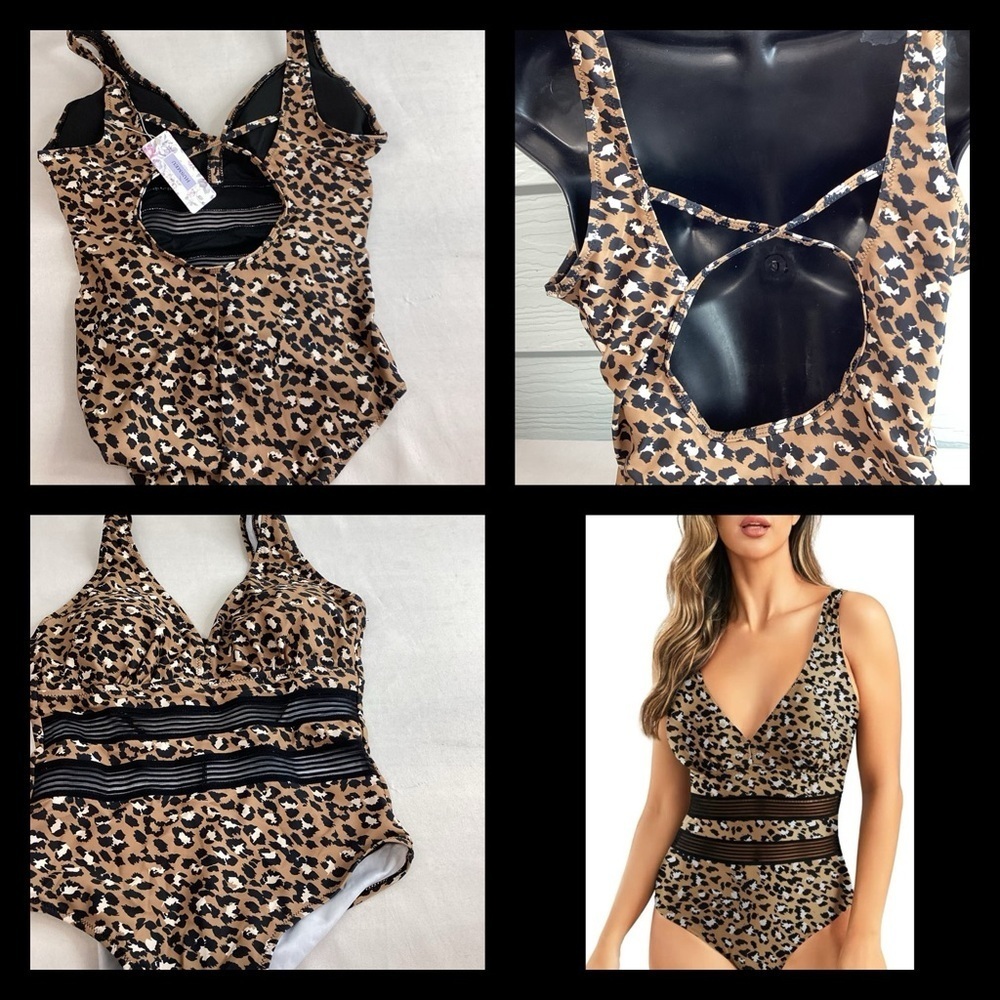 Animal, print, sexy one piece swimsuit. - Picture 2 of 7
